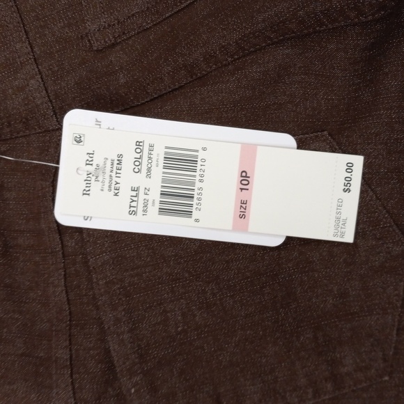 Ruby Rd. Petite Coffee Colored Pants - Picture 12 of 16